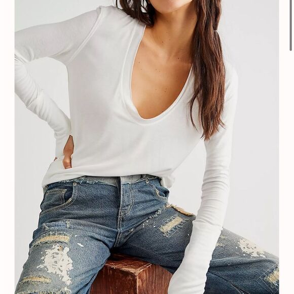 Free People Fresh and Clean Long Sleeve white - Picture 8 of 8